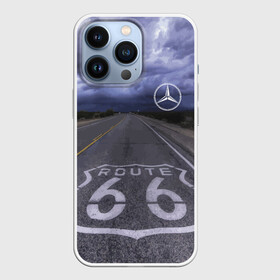 Чехол для iPhone 13 Pro с принтом Мерседес, трасса 66 ,  |  | Тематика изображения на принте: mercedes | nature | road | route | sky | speed | дорога | мерседес | небо | природа | скорость | трасса 66 | шоссе