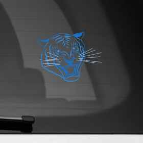 Наклейка на автомобиль с принтом Контур головы синего тигра, арт лайн. , ПВХ |  | blue | head | holiday | mascot | new year | symbol | tiger | year of the tiger | арт лайн | год тигра | кошка | новогодний | новый год | праздник | символ | талисман