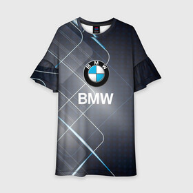 Детское платье 3D с принтом [BMW] Logo , 100% полиэстер | прямой силуэт, чуть расширенный к низу. Круглая горловина, на рукавах — воланы | Тематика изображения на принте: bmw | bmw performance | m | motorsport | performance | бмв | моторспорт