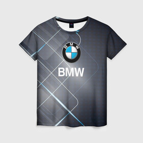 Женская футболка 3D с принтом [BMW] Logo , 100% полиэфир ( синтетическое хлопкоподобное полотно) | прямой крой, круглый вырез горловины, длина до линии бедер | bmw | bmw performance | m | motorsport | performance | бмв | моторспорт