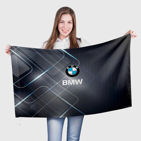 Флаг 3D с принтом [BMW] Logo , 100% полиэстер | плотность ткани — 95 г/м2, размер — 67 х 109 см. Принт наносится с одной стороны | bmw | bmw performance | m | motorsport | performance | бмв | моторспорт
