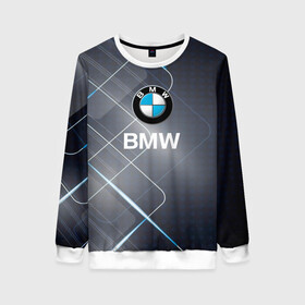 Женский свитшот 3D с принтом [BMW] Logo , 100% полиэстер с мягким внутренним слоем | круглый вырез горловины, мягкая резинка на манжетах и поясе, свободная посадка по фигуре | bmw | bmw performance | m | motorsport | performance | бмв | моторспорт