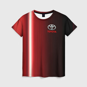 Женская футболка 3D с принтом [Toyota] В полоску , 100% полиэфир ( синтетическое хлопкоподобное полотно) | прямой крой, круглый вырез горловины, длина до линии бедер | auto | sport | toyota | авто | автомобиль | бренд | спорт | тойота