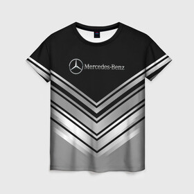 Женская футболка 3D с принтом [Mercedes-Benz] Текстура , 100% полиэфир ( синтетическое хлопкоподобное полотно) | прямой крой, круглый вырез горловины, длина до линии бедер | amg | mercedes | mercedesamg gt | sport | амг | мерседес | мерседесбенц амг | спорт