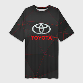 Платье-футболка 3D с принтом [Toyota] Тонкие линии неона ,  |  | auto | sport | toyota | авто | автомобиль | бренд | спорт | тойота