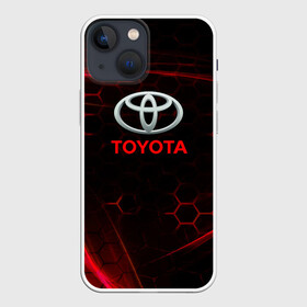 Чехол для iPhone 13 mini с принтом [Toyota] Неоновые соты ,  |  | auto | sport | toyota | авто | автомобиль | бренд | спорт | тойота
