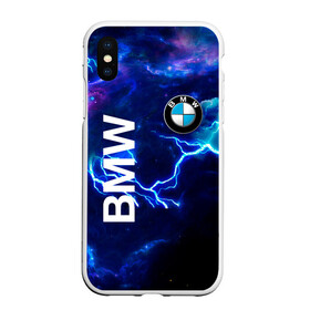 Чехол для iPhone XS Max матовый с принтом [BMW] Синяя молния , Силикон | Область печати: задняя сторона чехла, без боковых панелей | bmw | bmw performance | m | motorsport | performance | бмв | моторспорт