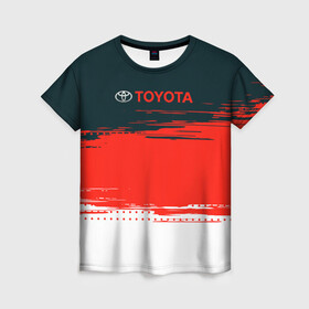 Женская футболка 3D с принтом [Toyota] Texture , 100% полиэфир ( синтетическое хлопкоподобное полотно) | прямой крой, круглый вырез горловины, длина до линии бедер | auto | sport | texture | toyota | авто | автомобиль | бренд | спорт | текстура | тойота