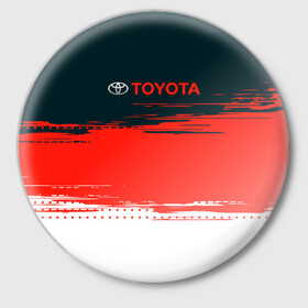 Значок с принтом [Toyota] Texture ,  металл | круглая форма, металлическая застежка в виде булавки | auto | sport | texture | toyota | авто | автомобиль | бренд | спорт | текстура | тойота