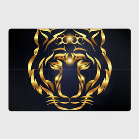 Магнитный плакат 3Х2 с принтом Золотой символ года Тигр , Полимерный материал с магнитным слоем | 6 деталей размером 9*9 см | Тематика изображения на принте: в чем встречать новый год | золотой узор | идея подарка на новый год | подарок на новый год | символ нового года | тигр золотой | тигр символ года 2022 | узоры из золота