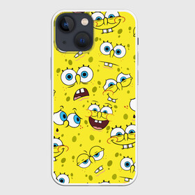 Чехол для iPhone 13 mini с принтом Губка Боб   SpongeBob pattern ,  |  | sponge bob | spongebob | губка боб | квадратные штаны | сквэр пэнтс | спанч боб