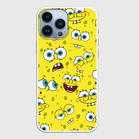 Чехол для iPhone 13 Pro Max с принтом Губка Боб   SpongeBob pattern ,  |  | sponge bob | spongebob | губка боб | квадратные штаны | сквэр пэнтс | спанч боб