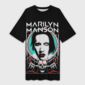 Платье-футболка 3D с принтом Marilyn Manson  We are chaos ,  |  | brian hugh warner | marilyn manson | we are chaos | готик | группы | индастриал | мерлин мэнсон | метал | музыка | мэрилин мэнсон | ню метал | рок