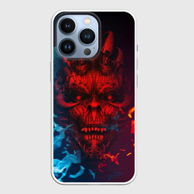 Чехол для iPhone 13 Pro с принтом Diablo Fire Ice ,  |  | Тематика изображения на принте: black | demon | devil | fire | hell | horns | ice | prints | top | trend | ад | демон | дьявол | лёд | огонь | принты | рога | топ | тренд | черный