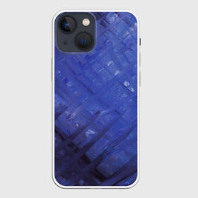Чехол для iPhone 13 mini с принтом Синие акварельные мазки ,  |  | акварель | арт | краски | мазки | мазки красок | рисунок | рисунок акварелью | рисунок красками