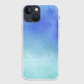 Чехол для iPhone 13 mini с принтом Небесная синева ,  |  | акварель | арт | краски | мазки | мазки красок | небо | облака | облако | рисунок | рисунок акварелью | рисунок красками