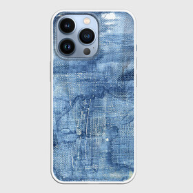 Чехол для iPhone 13 Pro с принтом Джинсовые мазки ,  |  | Тематика изображения на принте: акварель | арт | джинса | джинсы | краски | мазки | мазки красок | рисунок | рисунок акварелью | рисунок красками | ткань