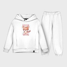 Детский костюм хлопок Oversize с принтом Cute little tiger ,  |  | 2022 | 2022 год | happy new year | santa | год тигра | дед мороз | каникулы | мороз | новогодний свитер | новый год | новый год 2022 | новый год тигра | оливье | праздник | рождество | санта клаус | свитер новогодний