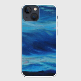 Чехол для iPhone 13 mini с принтом Акварельное море ,  |  | акварель | арт | вода | краски | мазки | мазки красок | море | рисунок | рисунок акварелью | рисунок красками | тёмная вода