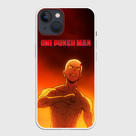 Чехол для iPhone 13 с принтом Сайтама в огне One Punch Man ,  |  | hagemanto | one punch man | one punchman | onepunchman | saitama | sensei | аниме | ван панч мен | ванпанчмен | лысый плащ | манга | сайтама | сильнейший человек | учитель | человек одинудар | человек одного удара