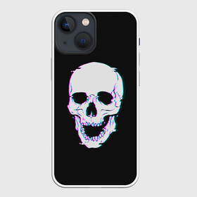 Чехол для iPhone 13 mini с принтом Неоновый светящийся череп ,  |  | bone | bones | color | glow | halloween | light | neon | skeleton | skull | кости | кость | неон | неоновый | свет | свечение | скелет | хэллоуин | цвет | череп