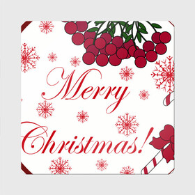 Магнит виниловый Квадрат с принтом Мэри кристмас , полимерный материал с магнитным слоем | размер 9*9 см, закругленные углы | merry christmas | зима | мэри кристмас | надпись | новый год | подарок | поздравление | праздник | рождественский леденец | рождество | рябина | снег | снежинки