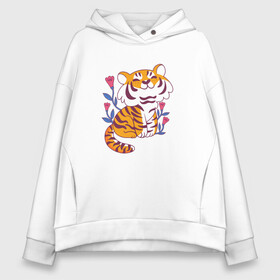 Женское худи Oversize хлопок с принтом Cute little tiger cub , френч-терри — 70% хлопок, 30% полиэстер. Мягкий теплый начес внутри —100% хлопок | боковые карманы, эластичные манжеты и нижняя кромка, капюшон на магнитной кнопке | 2022 | 2022 год | happy new year | santa | год тигра | дед мороз | каникулы | мороз | новогодний свитер | новый год | новый год 2022 | новый год тигра | оливье | праздник | рождество | санта клаус | свитер новогодний