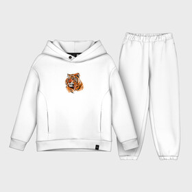 Детский костюм хлопок Oversize с принтом Tiger | Stay real ,  |  | 2022 | 2022 год | happy new year | santa | год тигра | дед мороз | каникулы | мороз | новогодний свитер | новый год | новый год 2022 | новый год тигра | оливье | праздник | рождество | санта клаус | свитер новогодний