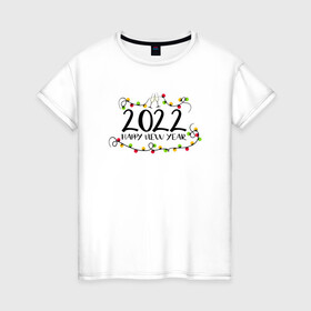 Женская футболка хлопок с принтом Champagne glasses | 2022 NY , 100% хлопок | прямой крой, круглый вырез горловины, длина до линии бедер, слегка спущенное плечо | Тематика изображения на принте: 2022 | 2022 год | happy new year | santa | год тигра | дед мороз | каникулы | мороз | новогодний свитер | новый год | новый год 2022 | новый год тигра | оливье | праздник | рождество | санта клаус | свитер новогодний