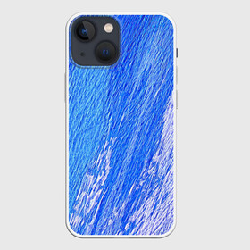 Чехол для iPhone 13 mini с принтом Крупные мазки ,  |  | акварель | арт | белый | краски | мазки | мазки красок | рисунок | рисунок акварелью | рисунок красками | синий