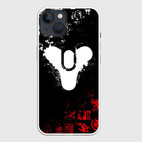 Чехол для iPhone 13 с принтом DESTINY 2 RED  WHITE PATTERN LOGO ,  |  | Тематика изображения на принте: bungie | cayde 6 | cyd6 | destiny | destiny 2 | forsaken | gambit | ghost | hunter | light | mara sov | titan | warlock | банги | варлок | габмит | дестини | дестини 2 | зур | кейд | кейд 6 | коро | мара сов | отвергнутые 