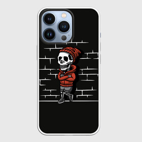 Чехол для iPhone 13 Pro с принтом Skeleton | Скелет ,  |  | dead | death | halloween | horrors | monster | night | okay | scare | skeleton | skull | you dont got the guts | мертвый | монстр | ночь | скелет | ужастики | ужасы | хэллоуин | череп