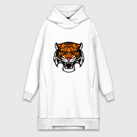 Платье-худи хлопок с принтом Tiger Cool ,  |  | 2022 | animal | cat | lion | tiger | год тигра | животные | зверь | зубы | кот | кошка | лев | охотник | полосатый | природа | тигр | тигренок | тигрица | хищник