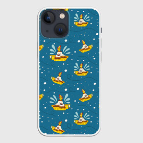 Чехол для iPhone 13 mini с принтом Много много Yellow Submarine. The Beatles ,  |  | beatles | rock | submarine | yellow | битлз | битлы | желтая | подводная лодка | подлодка | рок | рок н ролл | хиппи