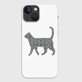 Чехол для iPhone 13 mini с принтом QR   кот ,  |  | lockdown | qrкод | коронавирус | кот | котики | минимализм