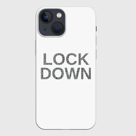 Чехол для iPhone 13 mini с принтом QR Lockdown (англ) ,  |  | covid | lockdown | qrкод | коронавирус | минимализм