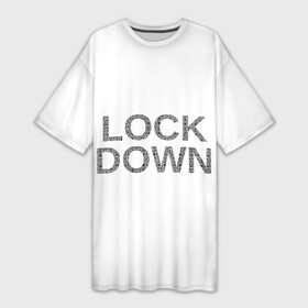 Платье-футболка 3D с принтом QR Lockdown (англ) ,  |  | covid | lockdown | qrкод | коронавирус | минимализм