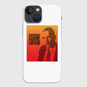 Чехол для iPhone 13 mini с принтом QR Маяковский ,  |  | qr код | qrкод | арт | маяковский | поэт | стихи