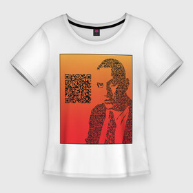 Женская футболка 3D Slim с принтом QR Маяковский ,  |  | qr код | qrкод | арт | маяковский | поэт | стихи