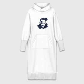 Платье удлиненное хлопок с принтом Мартин Лютер ,  |  | гуманист | деятель | иллюстрация | кинг | пастор | писатель | политик