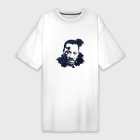 Платье-футболка хлопок с принтом Мартин Лютер ,  |  | гуманист | деятель | иллюстрация | кинг | пастор | писатель | политик
