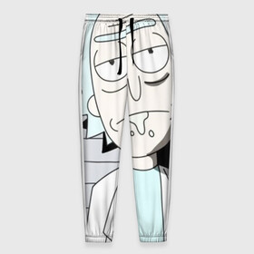Мужские брюки 3D с принтом рикк , 100% полиэстер | манжеты по низу, эластичный пояс регулируется шнурком, по бокам два кармана без застежек, внутренняя часть кармана из мелкой сетки | рикиморти