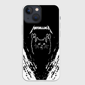 Чехол для iPhone 13 mini с принтом Мяуталлика   Meowtallica. ,  |  | Тематика изображения на принте: metallica | кот | котэ | металлика | музыка | рок