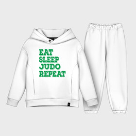 Детский костюм хлопок Oversize с принтом Eat   Sleep   Judo ,  |  | Тематика изображения на принте: fighter | japan | judo | mma | sport | ufc | warrior | боец | бой | воин | дзюдо | дзюдоист | единоборства | карате | поединок | спорт | спортсмен | чемпион | япония