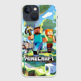 Чехол для iPhone 13 mini с принтом Манйкрафт, березовый лес ,  |  | creeper | earth | game | minecraft | minecraft earth | блоки | грифер | игры | квадраты | компьютерная игра | крипер | маинкрафт | майн | майнкравт | майнкрафт