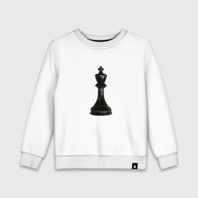 Детский свитшот хлопок с принтом Шахматная фигура Чёрный король , 100% хлопок | круглый вырез горловины, эластичные манжеты, пояс и воротник | игра | игровая | игры | короли | король | логика | логичные | настольная | настольные | спорт | спортивная | фигура | фигурка | фигурки | фигуры | чёрные | чёрный | шахматный | шахматы