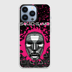 Чехол для iPhone 13 Pro с принтом ИГРА В КАЛЬМАРА   SQUID GAME   ВЕДУЩИЙ   МАСКА ,  |  | grunge | netflix | squid game | ведущий | герой | гранж | игра в кальмара | игрок кальмара | кино | маска | нетфликс | персонаж | сериал