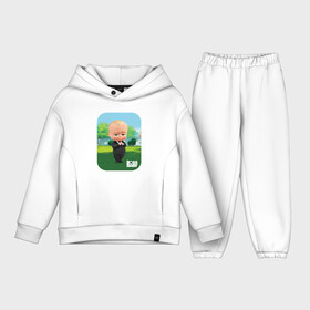 Детский костюм хлопок Oversize с принтом Босс Молокосос (Boss Baby) ,  |  | Тематика изображения на принте: baby | babycorp | boss | босс | бэбикорп | молокосос | темплтон