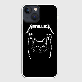 Чехол для iPhone 13 mini с принтом Meowtallica. ,  |  | Тематика изображения на принте: metallica | кот | котэ | металлика | музыка | рок