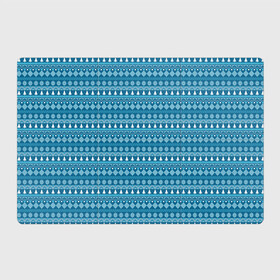 Магнитный плакат 3Х2 с принтом Новогодний узор сине-белого цвета , Полимерный материал с магнитным слоем | 6 деталей размером 9*9 см | Тематика изображения на принте: 2022 | gift | ёлка | новый год | подарки | подарок | снежинка | узор